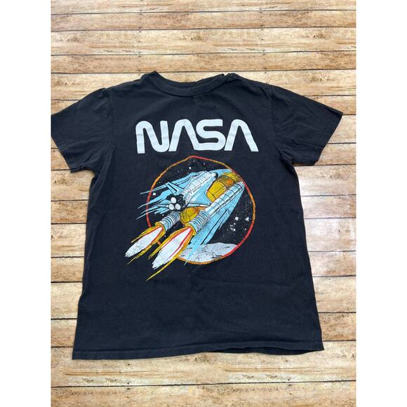 NASA Boys Black Tshirt Size Medium (8) - Picture 1 of 5